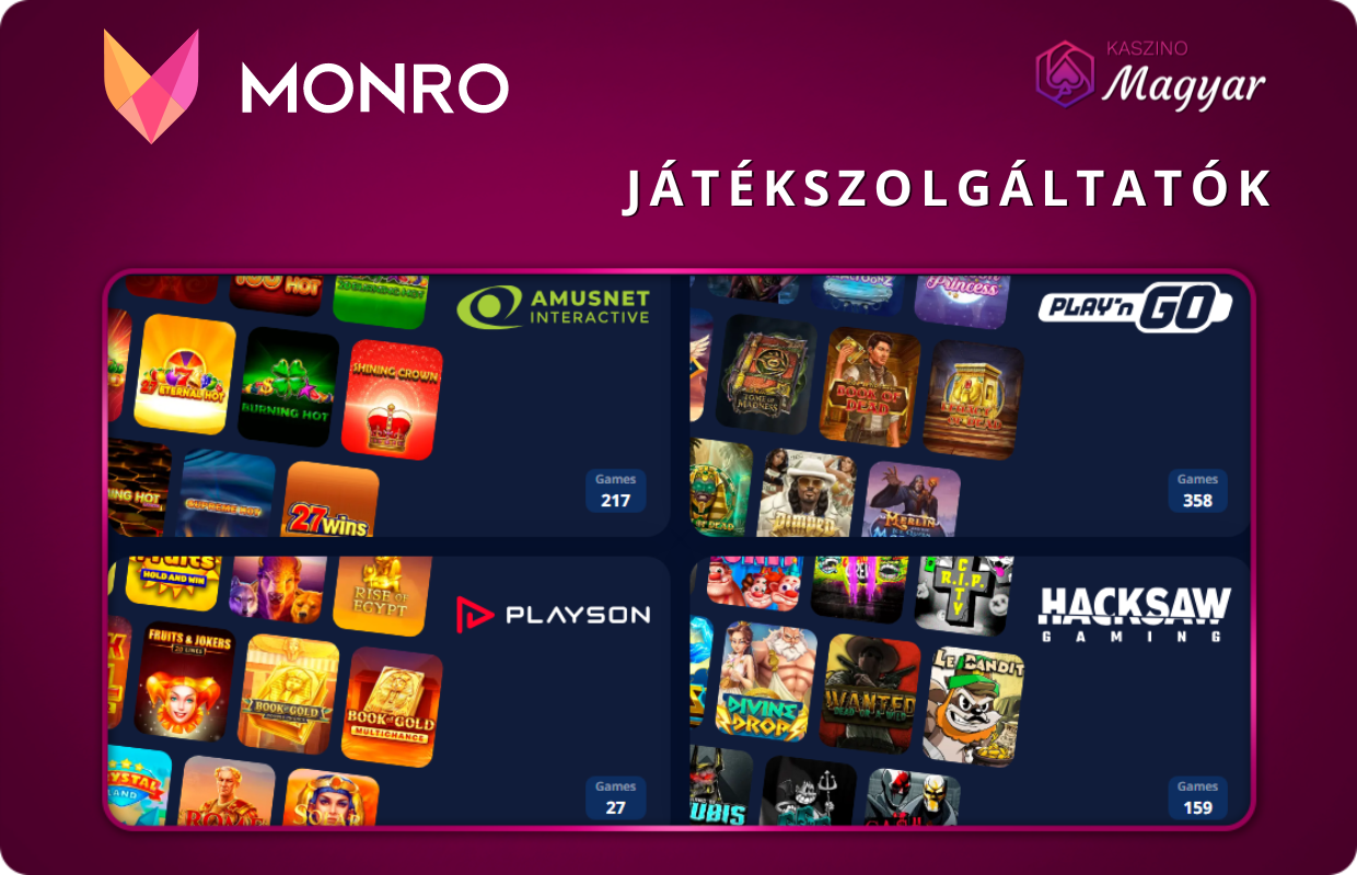 Monro játék szolgáltatók