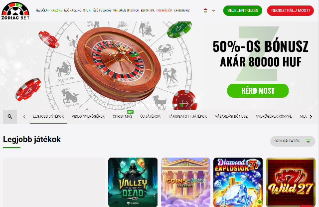 ZodiacBet online kaszinó